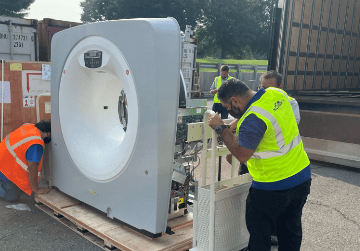 Shipping for medical CT scanners.