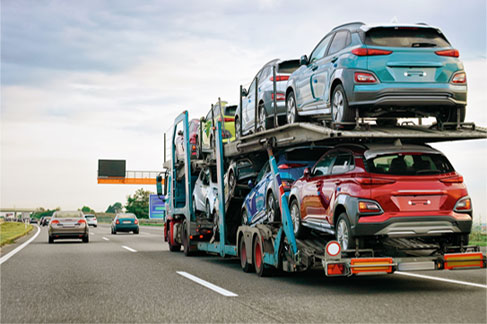 trailer full of cars